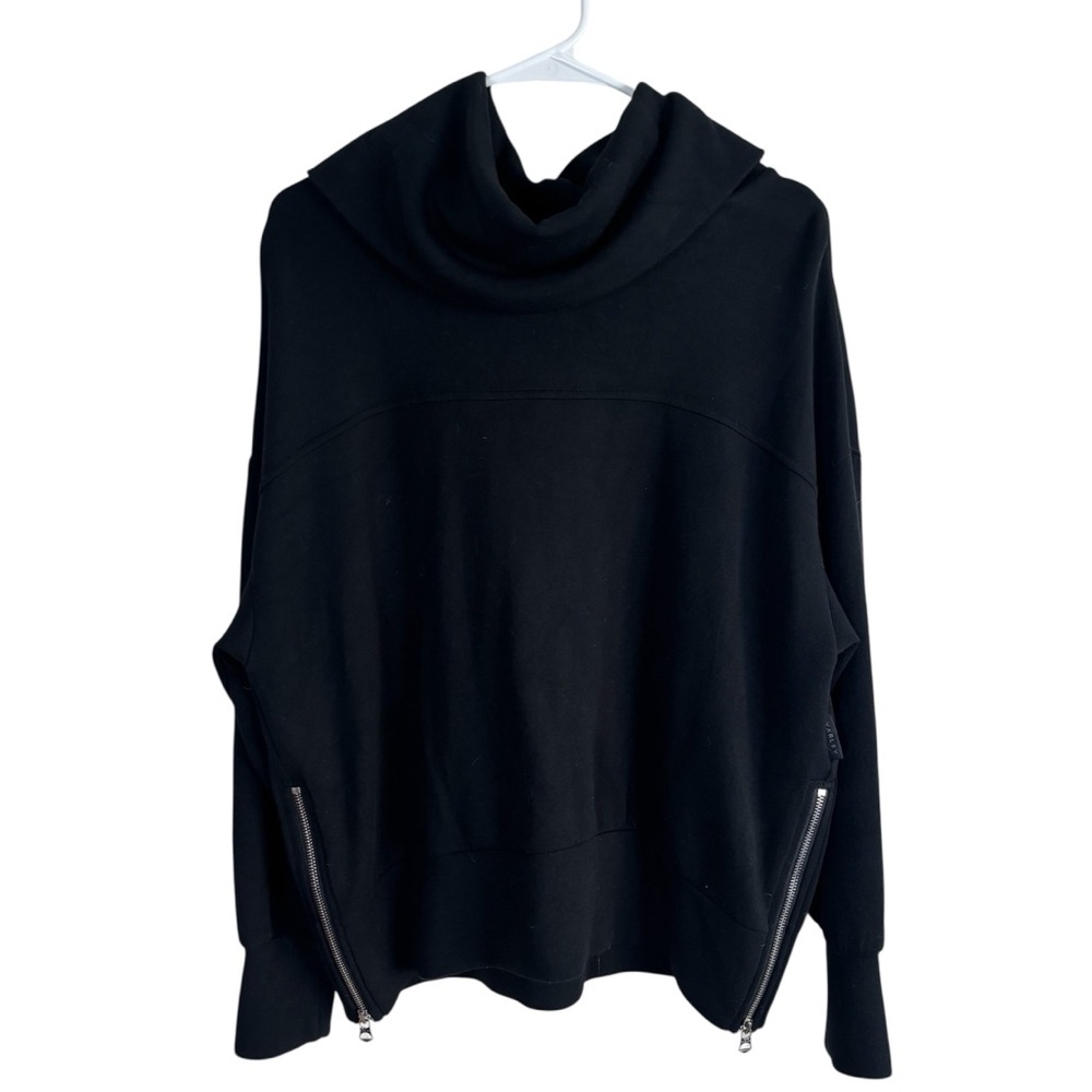 Varley Priya Longline Cowl Neck Sweatshirt Black Size Small DoubleSoft VAR01708